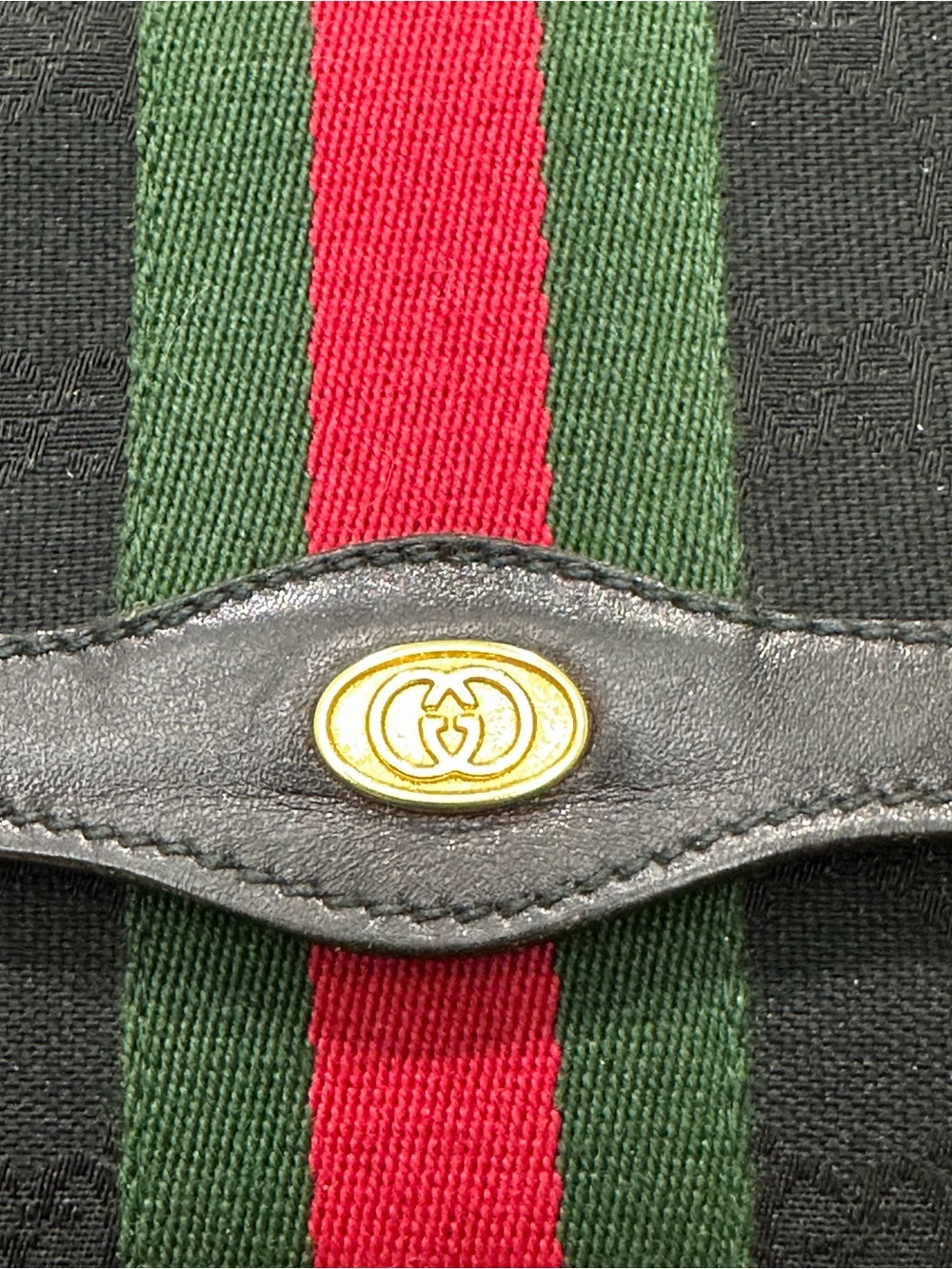 Vintage Gucci Black GG Monogram Sherry Line Crossbody Accessory Collection - Picture 6 of 13
